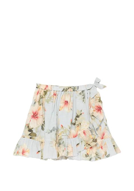 Gonna con stampa ZIMMERMANN KIDS | 4022SSS263BLUE HIBISCUS
